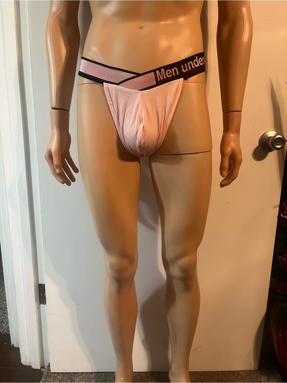 SHEIN Pink Men's Brief with Black Contrast Waistband